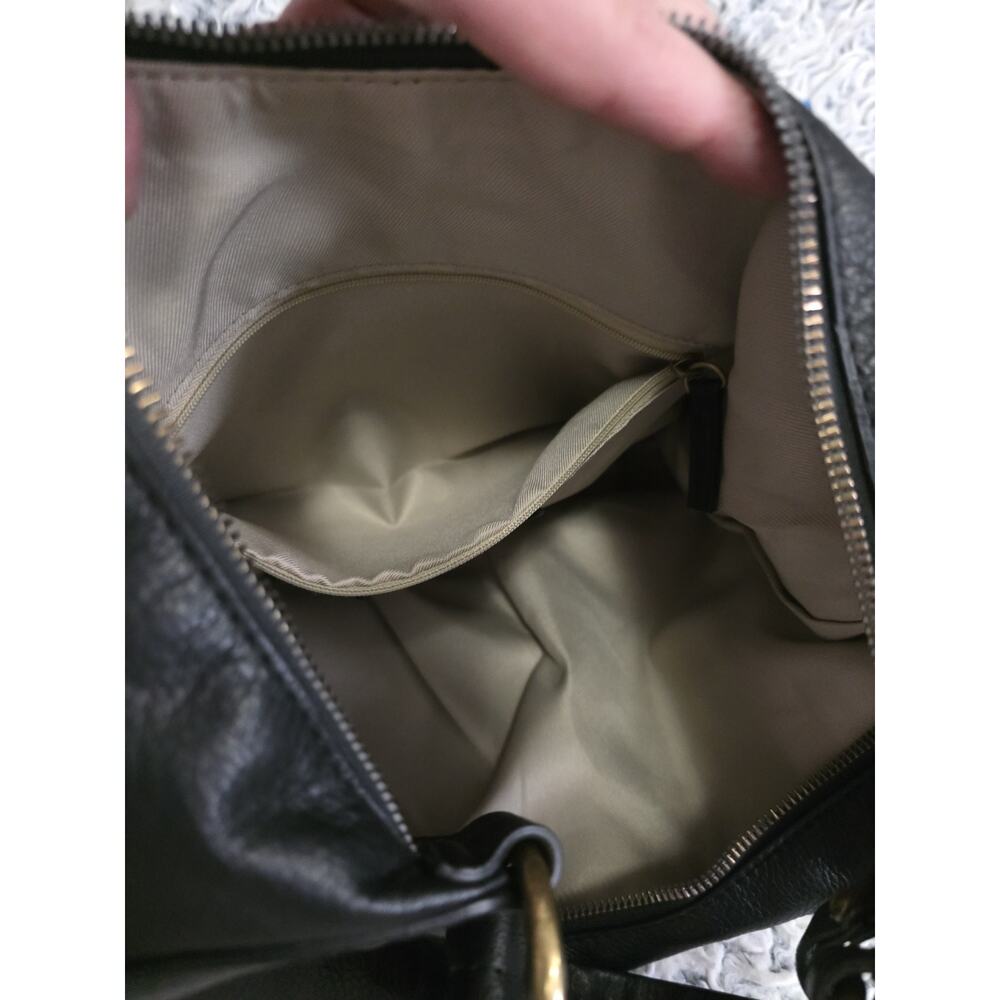 AMERICAN LEATHER CO Women Black Leather Hobo Shoulder Bag Slouchy Boho Casual - Picture 11 of 16